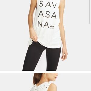 ALO Yoga White Relaxed Sleeveless Tank Top